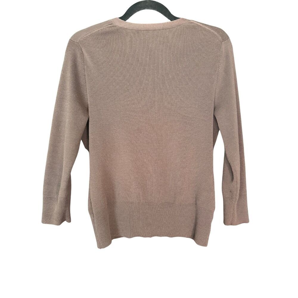 Ann Taylor Lightweight Taupe Button-Front Cardigan - Picture 2 of 3